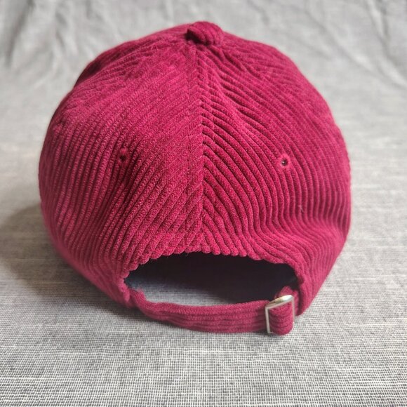 Corduroy Hat Cap Strap Back Blank Burgundy Maroon Cotton Boyee Adjustable - Picture 3 of 7